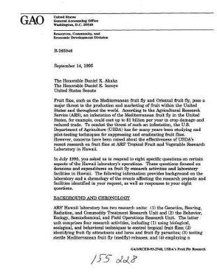 Usda's Fruit Fly Research