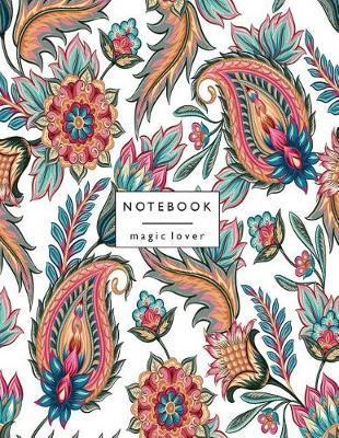 Notebook magic lover: Flower on white and Dot Graph Line Sketch pages, Extra large (8.5 x 11) inches, 110 pages, White paper, Sketch, Draw and Paint