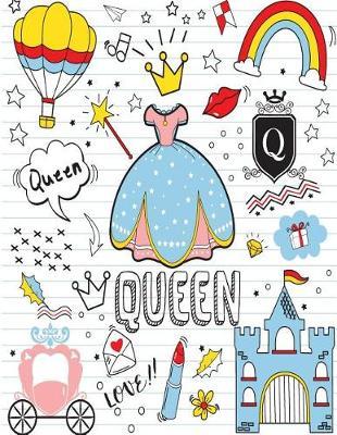 Queen: Queen set on white and Dot Graph Line Sketch pages, Extra large (8.5 x 11) inches, 110 pages, White paper, Sketch, Draw and Paint