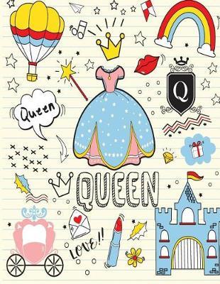 Queen: Queen set on yellow and Dot Graph Line Sketch pages, Extra large (8.5 x 11) inches, 110 pages, White paper, Sketch, Draw and Paint