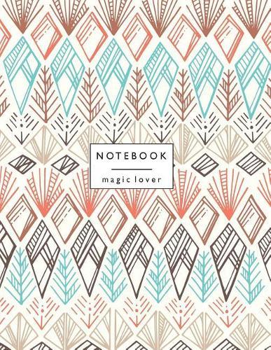 Notebook magic lover: Boho style cover and Dot Graph Line Sketch pages, Extra large (8.5 x 11) inches, 110 pages, White paper, Sketch, Draw and Paint