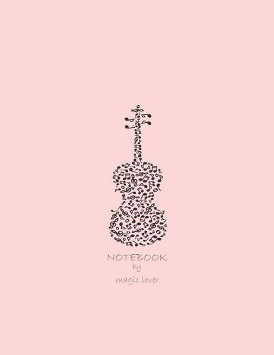 Notebook by magic lover: Violin on pink cover and Dot Graph Line Sketch pages, Extra large (8.5 x 11) inches, 110 pages, White paper, Sketch, Draw and Paint