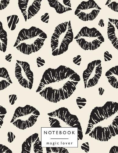 Notebook magic lover: Kiss me on grey cover and Dot Graph Line Sketch pages, Extra large (8.5 x 11) inches, 110 pages, White paper, Sketch, Draw and Paint