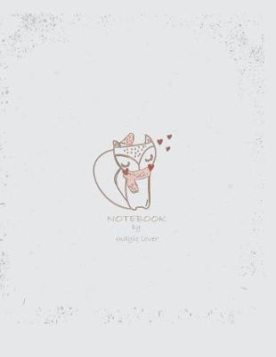 Notebook by magic lover: Cute fox on grey cover and Dot Graph Line Sketch pages, Extra large (8.5 x 11) inches, 110 pages, White paper, Sketch, Draw and Paint