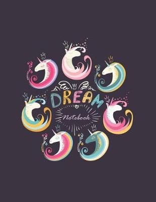 Dream notebook: Unicorns on purple cover and Dot Graph Line Sketch pages, Extra large (8.5 x 11) inches, 110 pages, White paper, Sketch, Draw and Paint