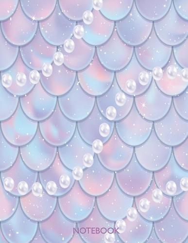 Notebook: Flake mermaid cover and Dot Graph Line Sketch pages, Extra large (8.5 x 11) inches, 110 pages, White paper, Sketch, Draw and Paint