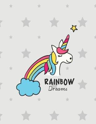 Rainbow dream: Unicorn on grey cover and Dot Graph Line Sketch pages, Extra large (8.5 x 11) inches 110 pages, White paper, Sketch, Draw and Paint