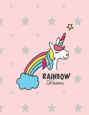 Rainbow dream: Unicorn on pink cover and Dot Graph Line Sketch pages, Extra large (8.5 x 11) inches 110 pages, White paper, Sketch, Draw and Paint