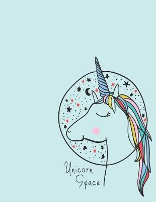 Unicorn space: Unicorn space on blue cover and Dot Graph Line Sketch pages, Extra large (8.5 x 11) inches, 110 pages, White paper, Sketch, Draw and Paint