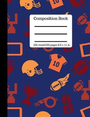 Composition Book - Football Sports - Writing Notebook - Wide