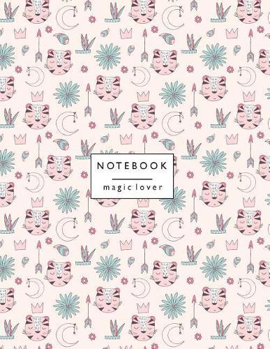Notebook magic lover: Boho style cover and Dot Graph Line Sketch pages, Extra large (8.5 x 11) inches, 110 pages, White paper, Sketch, Draw and Paint