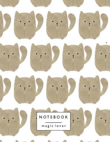 Notebook magic lover: Cute cat cover and Dot Graph Line Sketch pages, Extra large (8.5 x 11) inches, 110 pages, White paper, Sketch, Draw and Paint