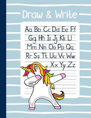 Draw and Write: Primary Composition Book Journal with Story Space and Dotted Mid Line Grades K-2 (Large) Cute Dabbing Unicorn Notebook for Girls