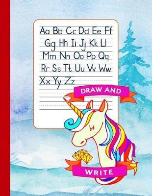 Draw and Write: Primary Composition Book Journal - Story Space, Dashed Dotted Mid Line Grades K-2, K-3 (Large) Cute Unicorn Notebook for Girls