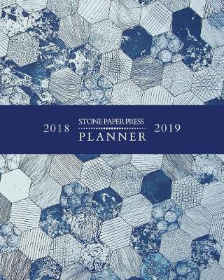 2018 2019 Stone Paper Press Planner: Weekly and Monthly Schedule/Calendar Sept 2018 - Dec 2019 Blue Red Yellow Flower Mosaic