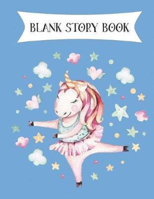 Blank Story Book: Penmanship Practice Kids Creative Journal - Write and Draw Your Own Story - Blank Lined Paper Notebook - 8.5  X 11  - 150 Pages - Unicorn Fantasy Blue Cover