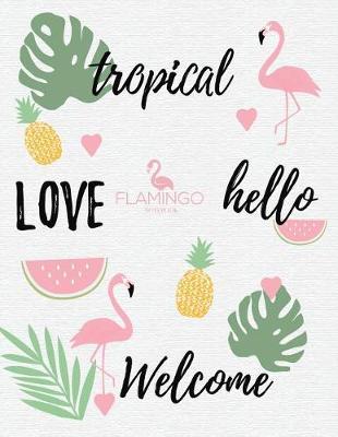 Notebook: Flamingo cover and Dot pages, Extra large (8.5 x 11) inches, 110 pages, notebooks and journals