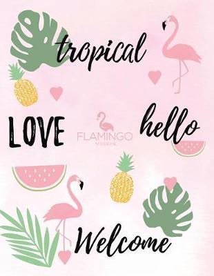 Notebook: Flamingo cover and Dot pages, Extra large (8.5 x 11) inches, 110 pages, notebooks and journals