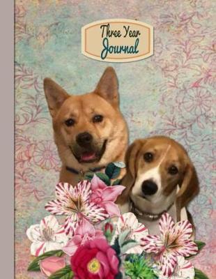 3 Year Journal: Dogs with Flowers: 8.5 x 11  Paperback undated Perpetual Planner 150 pages