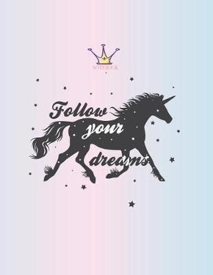 Notebook: Unicorn cover and Dot pages, Extra large (8.5 x 11) inches, 110 pages, notebooks and journals