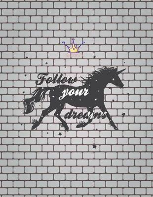 Notebook: Unicorn cover and Dot pages, Extra large (8.5 x 11) inches, 110 pages, notebooks and journals