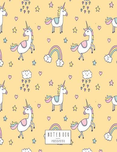 Notebook: Cute unicorn on yellow cover and Dot Graph Line Sketch pages, Extra large (8.5 x 11) inches, 110 pages, White paper, Sketch, Draw and Paint