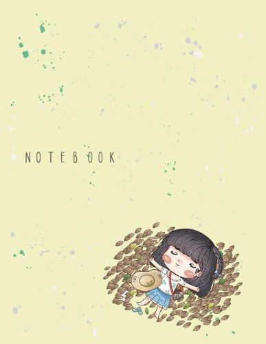 Notebook: Cute girl on white cover and Dot Graph Line Sketch pages, Extra large (8.5 x 11) inches, 110 pages, White paper, Sketch, Draw and Paint