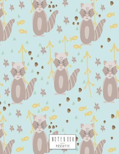 Notebook: Cute raccoon on green cover and Dot Graph Line Sketch pages, Extra large (8.5 x 11) inches, 110 pages, White paper, Sketch, Draw and Paint