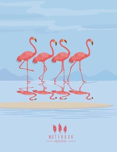 Notebook: Flamingo on blue cover and Dot Graph Line Sketch pages, Extra large (8.5 x 11) inches, 110 pages, White paper, Sketch, Draw and Paint