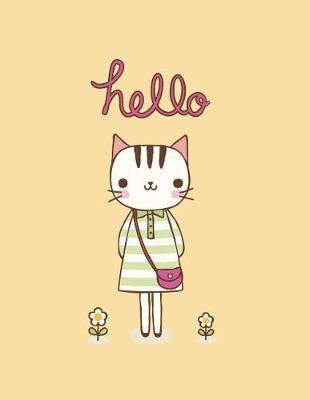 Hello: Cute cat on yellow cover and Dot Graph Line Sketch pages, Extra large (8.5 x 11) inches, 110 pages, White paper, Sketch, Draw and Paint