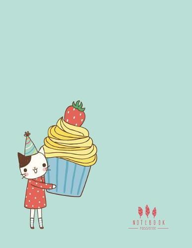 Notebook: Birthday's cat on green cover and Dot Graph Line Sketch pages, Extra large (8.5 x 11) inches, 110 pages, White paper, Sketch, Draw and Paint