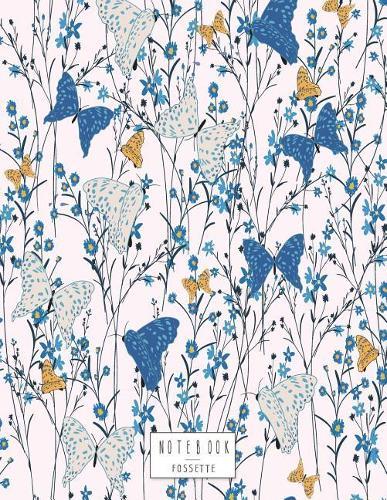 Notebook: Butterfly in the garden on pink cover and Dot Graph Line Sketch pages, Extra large (8.5 x 11) inches, 110 pages, White paper, Sketch, Draw and Paint