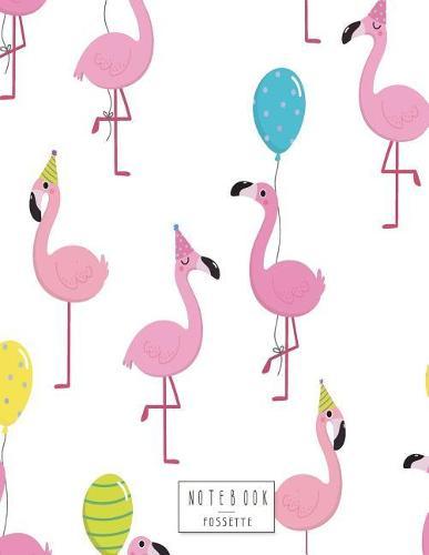 Notebook: Cute flamingo on white cover and Dot Graph Line Sketch pages, Extra large (8.5 x 11) inches, 110 pages, White paper, Sketch, Draw and Paint