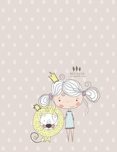 Notebook: Girl and lion on brown cover and Dot Graph Line Sketch pages, Extra large (8.5 x 11) inches, 110 pages, White paper, Sketch, Draw and Paint