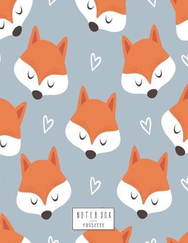 Notebook: Cute fox on grey cover and Dot Graph Line Sketch pages, Extra large (8.5 x 11) inches, 110 pages, White paper, Sketch, Draw and Paint