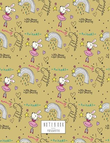 Notebook: Little bunny on yellow cover and Dot Graph Line Sketch pages, Extra large (8.5 x 11) inches, 110 pages, White paper, Sketch, Draw and Paint