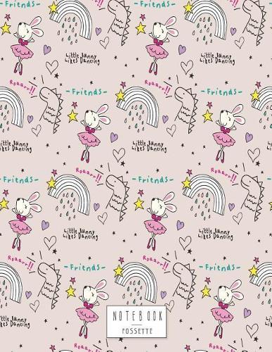 Notebook: Little bunny on grey cover and Dot Graph Line Sketch pages, Extra large (8.5 x 11) inches, 110 pages, White paper, Sketch, Draw and Paint