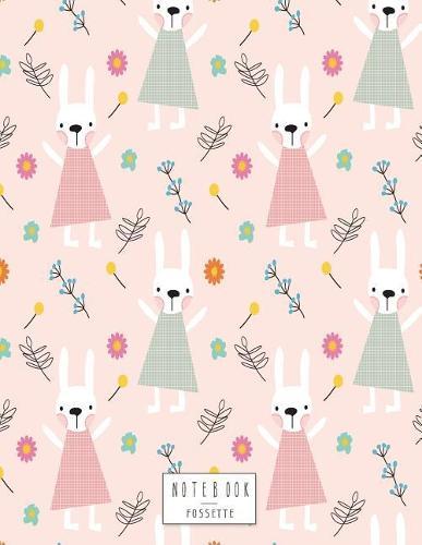 Notebook: Cute bunny on pink cover and Dot Graph Line Sketch pages, Extra large (8.5 x 11) inches, 110 pages, White paper, Sketch, Draw and Paint