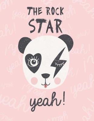 The rock star: Panda on pink cover and Dot Graph Line Sketch pages, Extra large (8.5 x 11) inches, 110 pages, White paper, Sketch, Draw and Paint