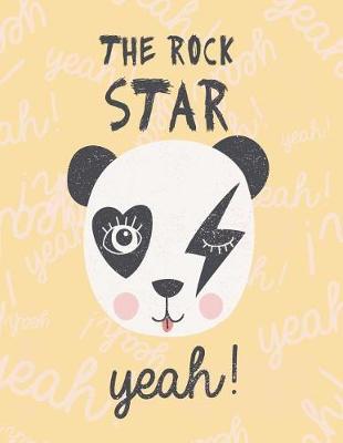 The rock star: Panda on yellow cover and Dot Graph Line Sketch pages, Extra large (8.5 x 11) inches, 110 pages, White paper, Sketch, Draw and Paint