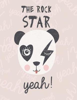 The rock star: Panda on grey cover and Dot Graph Line Sketch pages, Extra large (8.5 x 11) inches, 110 pages, White paper, Sketch, Draw and Paint