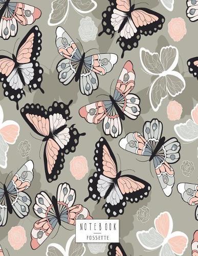 Notebook: Butterfly on grey cover and Dot Graph Line Sketch pages, Extra large (8.5 x 11) inches, 110 pages, White paper, Sketch, Draw and Paint