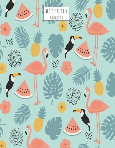 Notebook: Flamingo on green cover and Dot Graph Line Sketch pages, Extra large (8.5 x 11) inches, 110 pages, White paper, Sketch, Draw and Paint