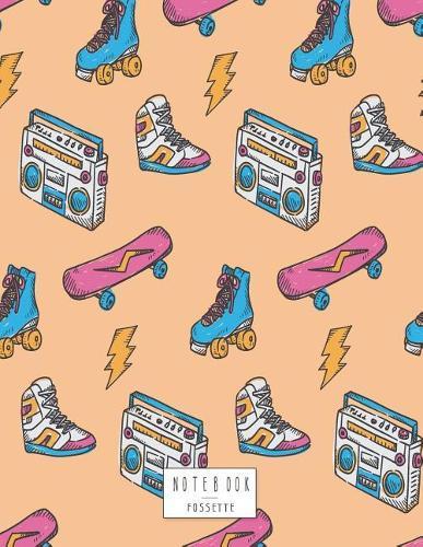 Notebook: Skateboard on orange cover and Dot Graph Line Sketch pages, Extra large (8.5 x 11) inches, 110 pages, White paper, Sketch, Draw and Paint