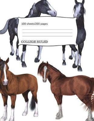 Horses Ponies Composition Notebook: Composition Book, Journal, Cute Notebooks, School Books (8.5 x 11 Large), College Ruled Paper, 100 Sheets