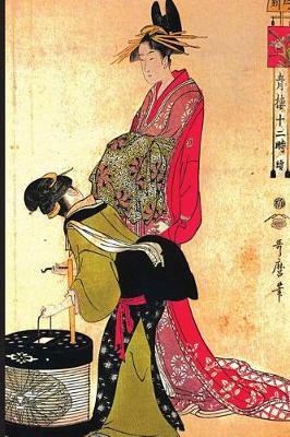 Japanese Art Woodblock Notebook no.16: Japanese ukiyo style woodblock print notebook, journal book. Attractive 6x9 lined Japanese art blank book. Traditional Japanese women kimono geisha. Kitagawa Utamaro