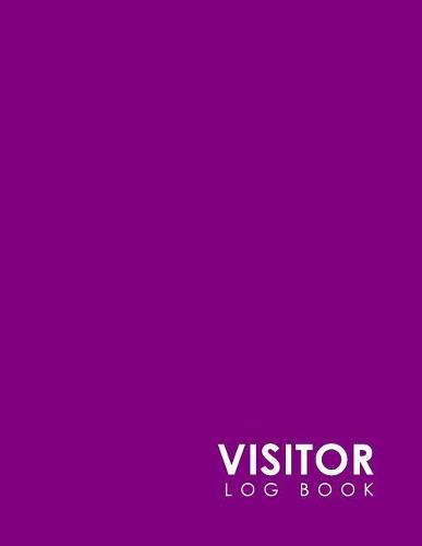 Visitor Log Book: Company Visitors Book, Visitor Sign In, Visitor Log In Sheet, Visitors Book Format, For Signing In and Out, 8.5 x 13, Minimalist Purple Cover