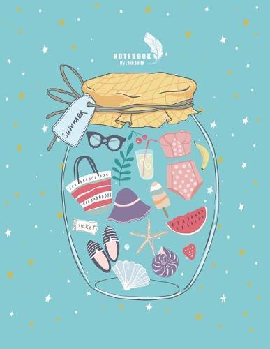 Notebook: Summer is calling on blue cover and Dot Graph Line Sketch pages, Extra large (8.5 x 11) inches, 110 pages, White paper, Sketch, Draw and Paint