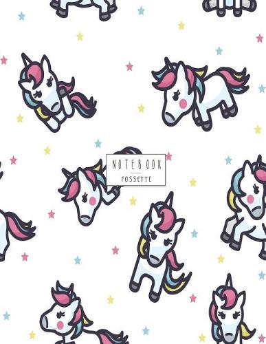 Notebook: Cute unicorn on white cover and Dot Graph Line Sketch pages, Extra large (8.5 x 11) inches, 110 pages, White paper, Sketch, Draw and Paint