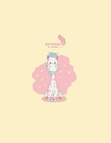 Notebook: Cute giraffe on yellow cover and Dot Graph Line Sketch pages, Extra large (8.5 x 11) inches, 110 pages, White paper, Sketch, Draw and Paint